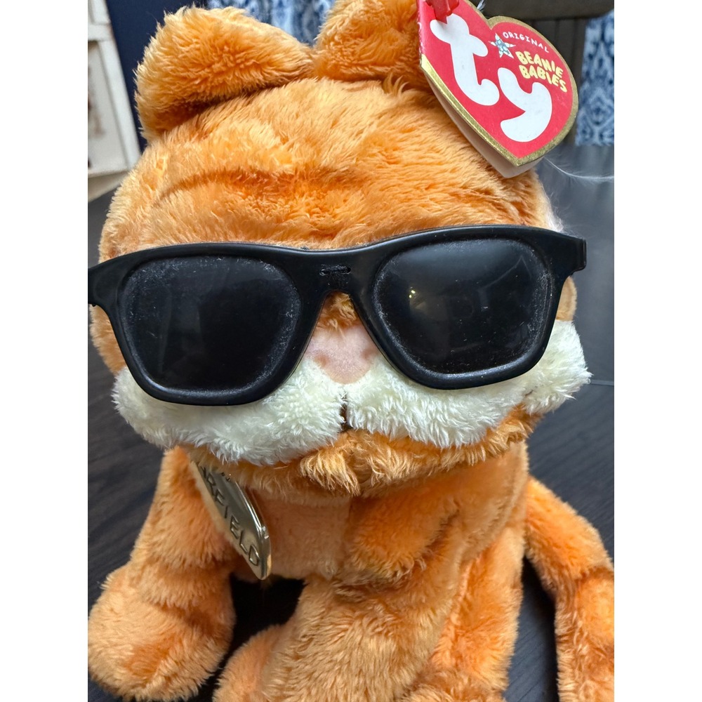 Ty Beanie Babies Cool Cat Garfield The Movie Plush Orange Cat Sunglasses 2004